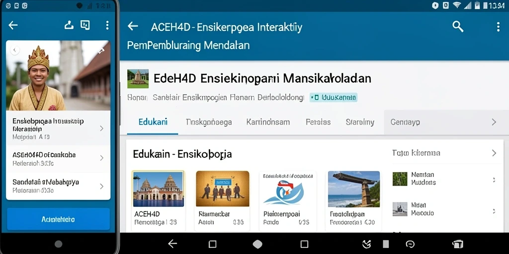 Antarmuka aplikasi ACEH4D dengan tampilan ensiklopedia yang menarik