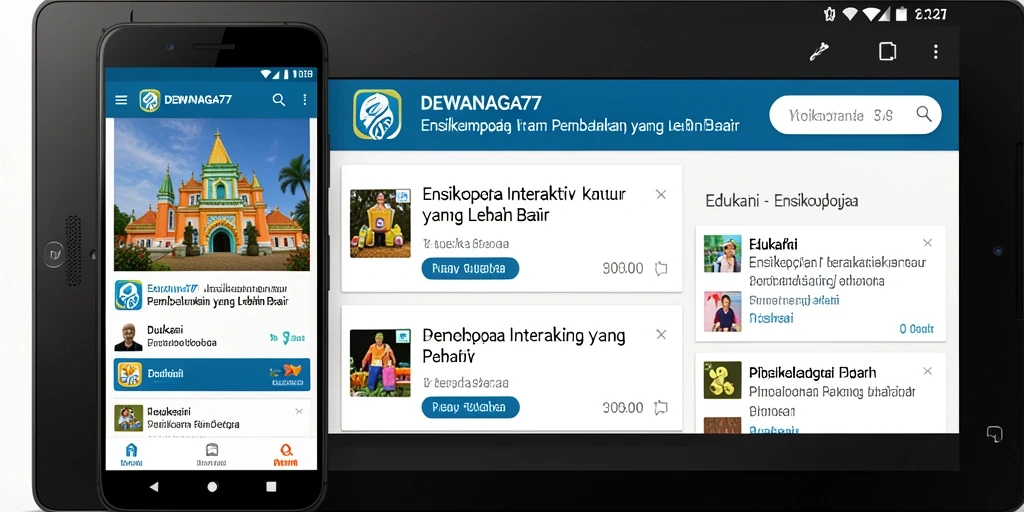 Tampilan antarmuka DEWANAGA77 yang ramah pengguna dan informatif.