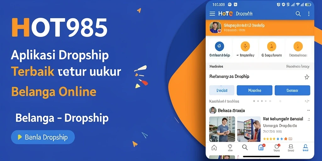Antarmuka HOT985 dengan fitur dropship yang memudahkan belanja.