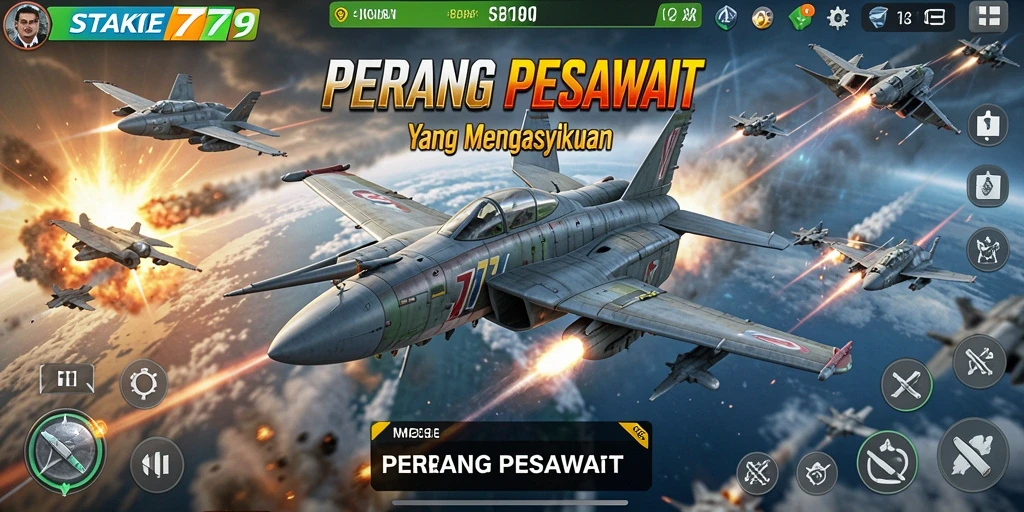 Antarmuka game Perang Pesawat STAKE779 yang menarik dan intuitif.