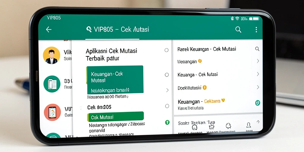Antarmuka aplikasi Cek Mutasi VIP805 yang sederhana dan fungsional.